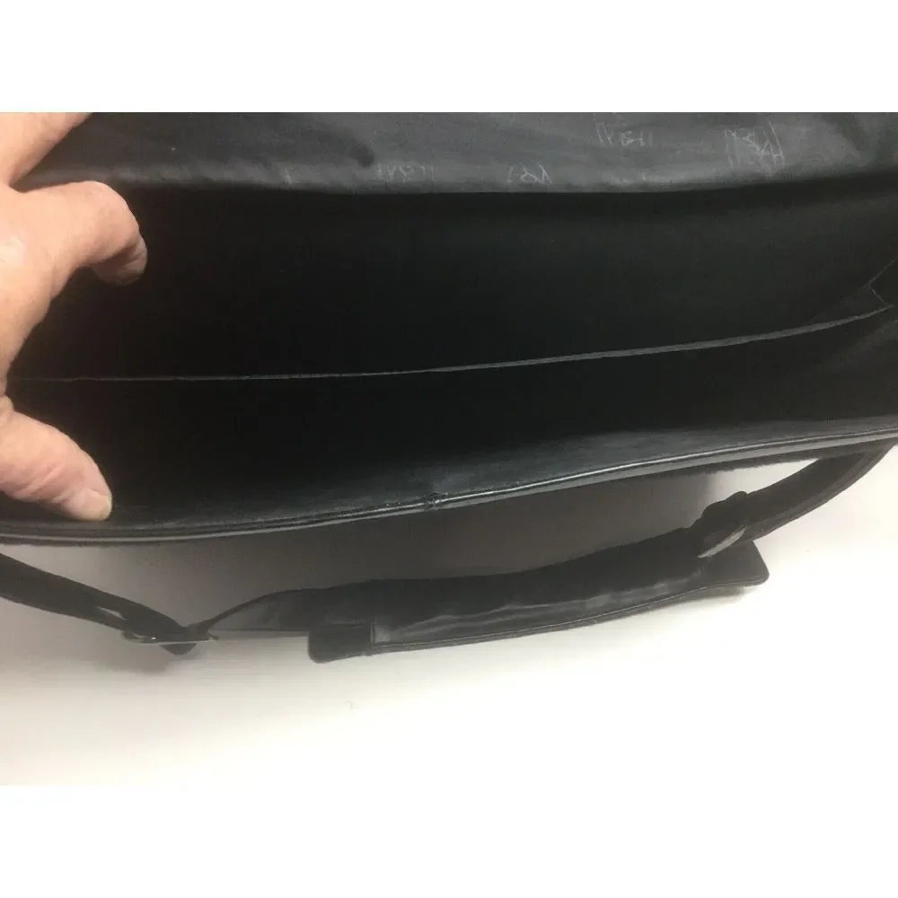 Terrapin Deluxe Black Leather‎ Messenger Bag Mobile Office Briefcase Business